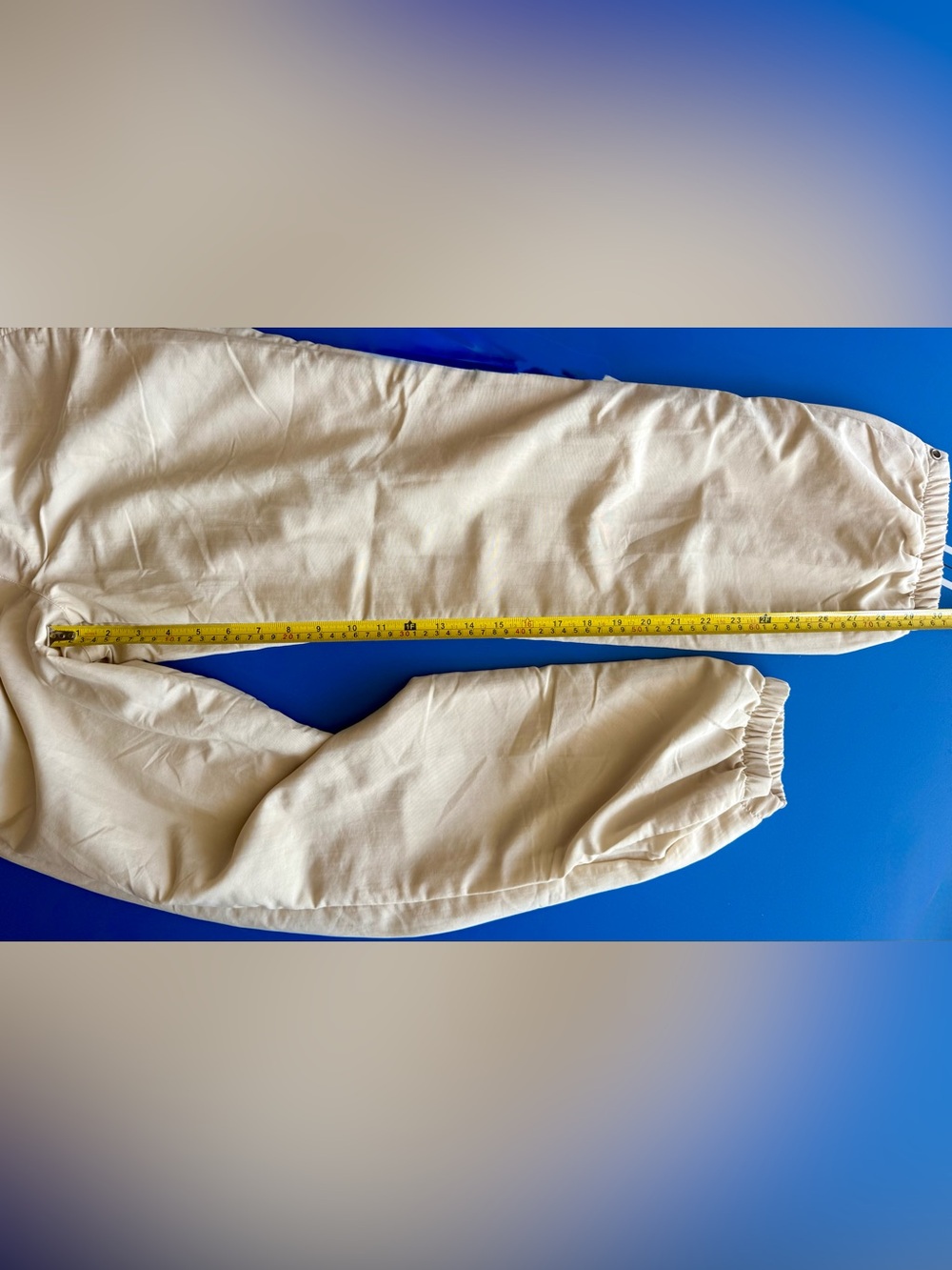 New Balance Made in USA Men’s S Cream Track Pants Lined Snap Cuffs - Picture 6 of 11